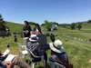 Chaplain Shirley Gordon and Regent Lavaughn Edwards conducting a grave-marking ceremony for Shirley's parents, Dr. Montague Cox, a Son of the American Revolution, and Jessie Gambill Cox (Moore), a Daughter of the American Revolution.